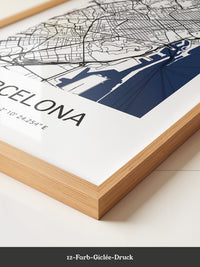 Barcelona Stadtkarte Blau Weiß