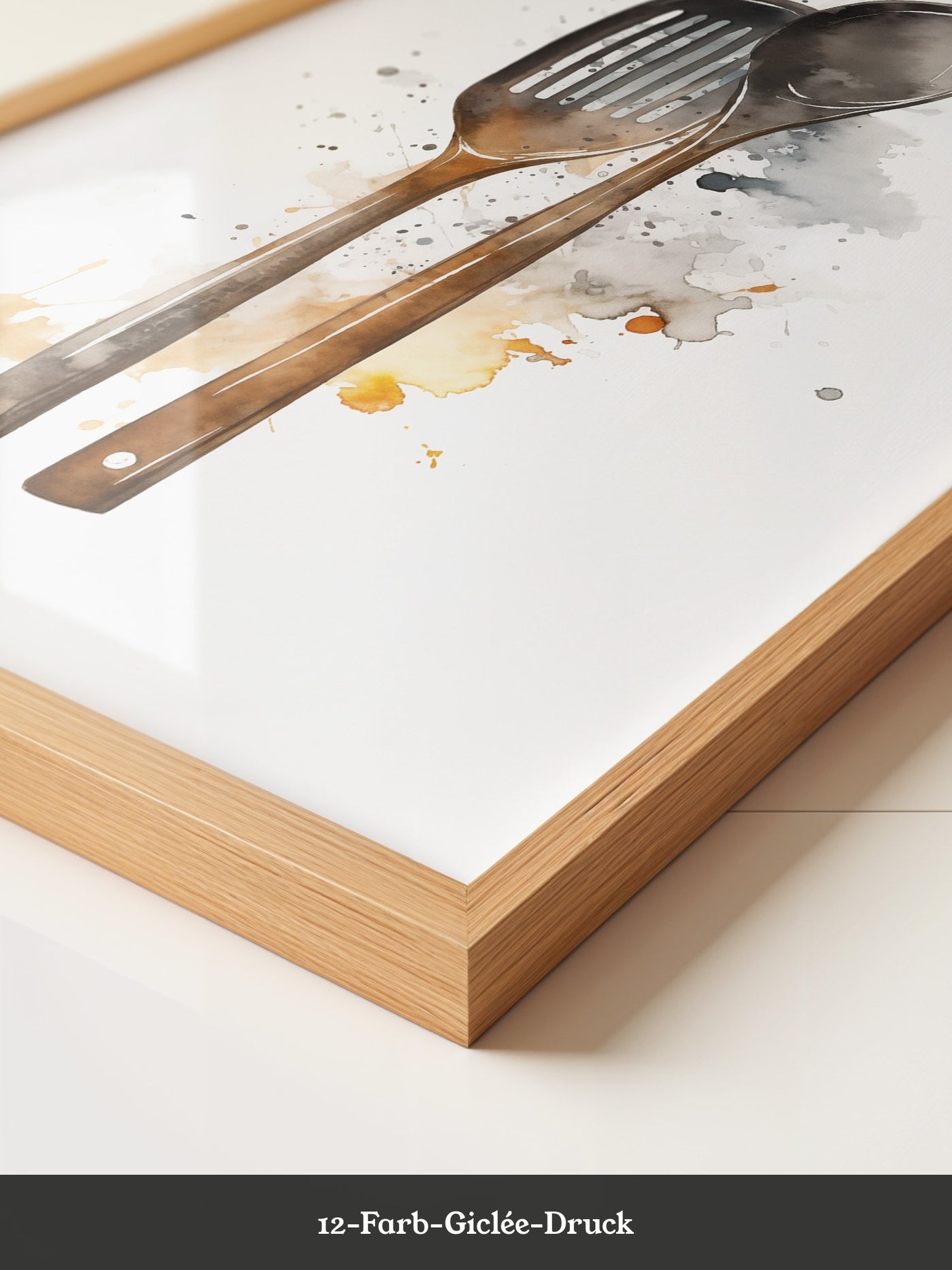 Küchenbesteck Aquarell spritzig