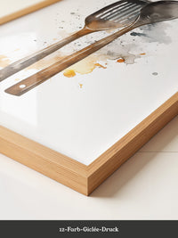 Küchenbesteck Aquarell spritzig