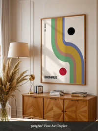 Bauhaus Linien Grafik Retrofarben