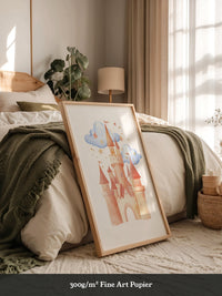 Zauberburg Aquarell Wolken