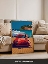 Roter Sportwagen Hafen Illustration