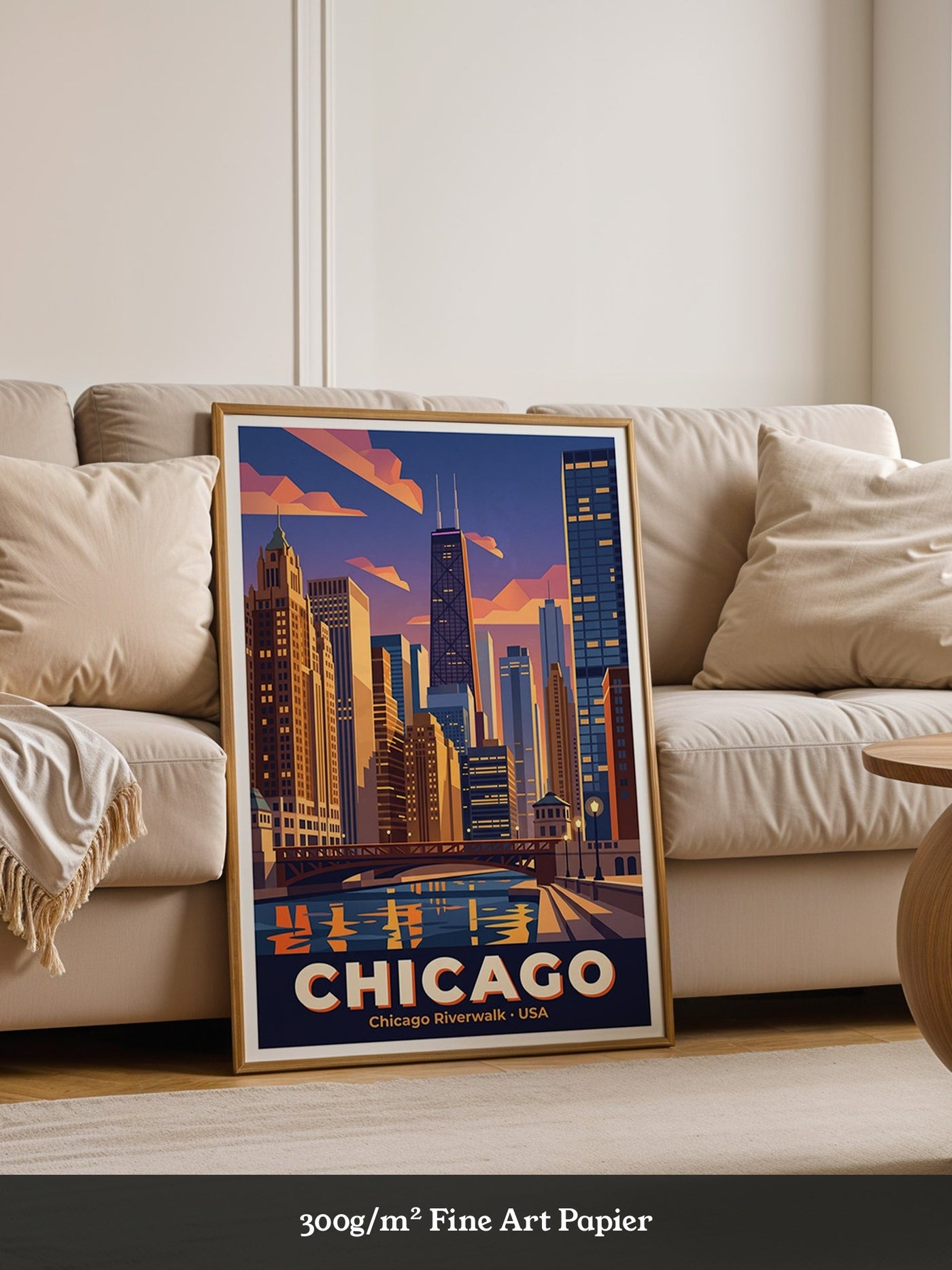 Chicago Skyline Retro Stil