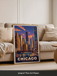 Chicago Skyline Retro Stil