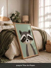 Waschbär Illustration Pastellfarben