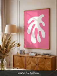 Abstrakte Form rosa und weiß
