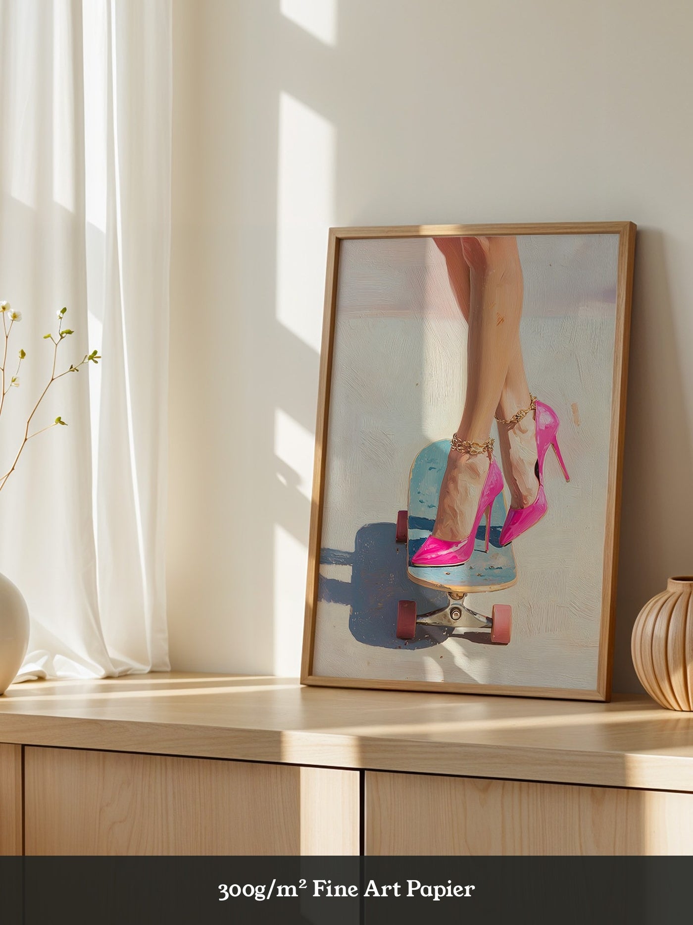 Skateboard Pinke Pumps Malerei