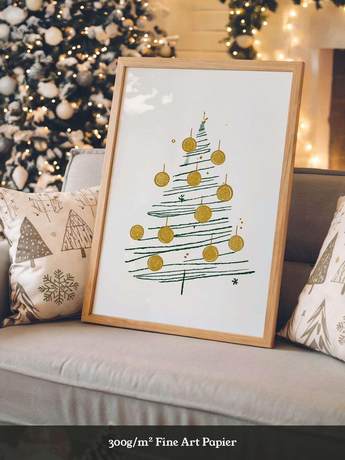 Weihnachtsbaum Minimalistisch Gold