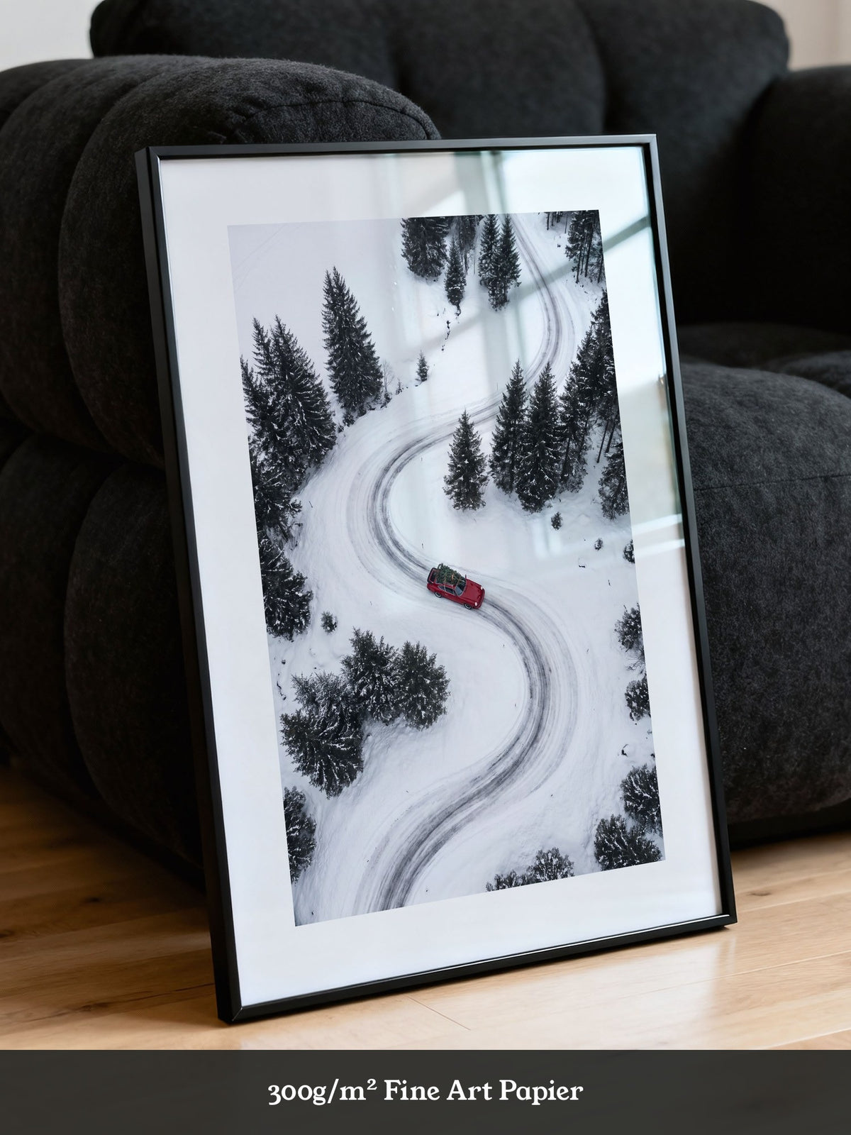 Auto S-Kurve Winterlandschaft