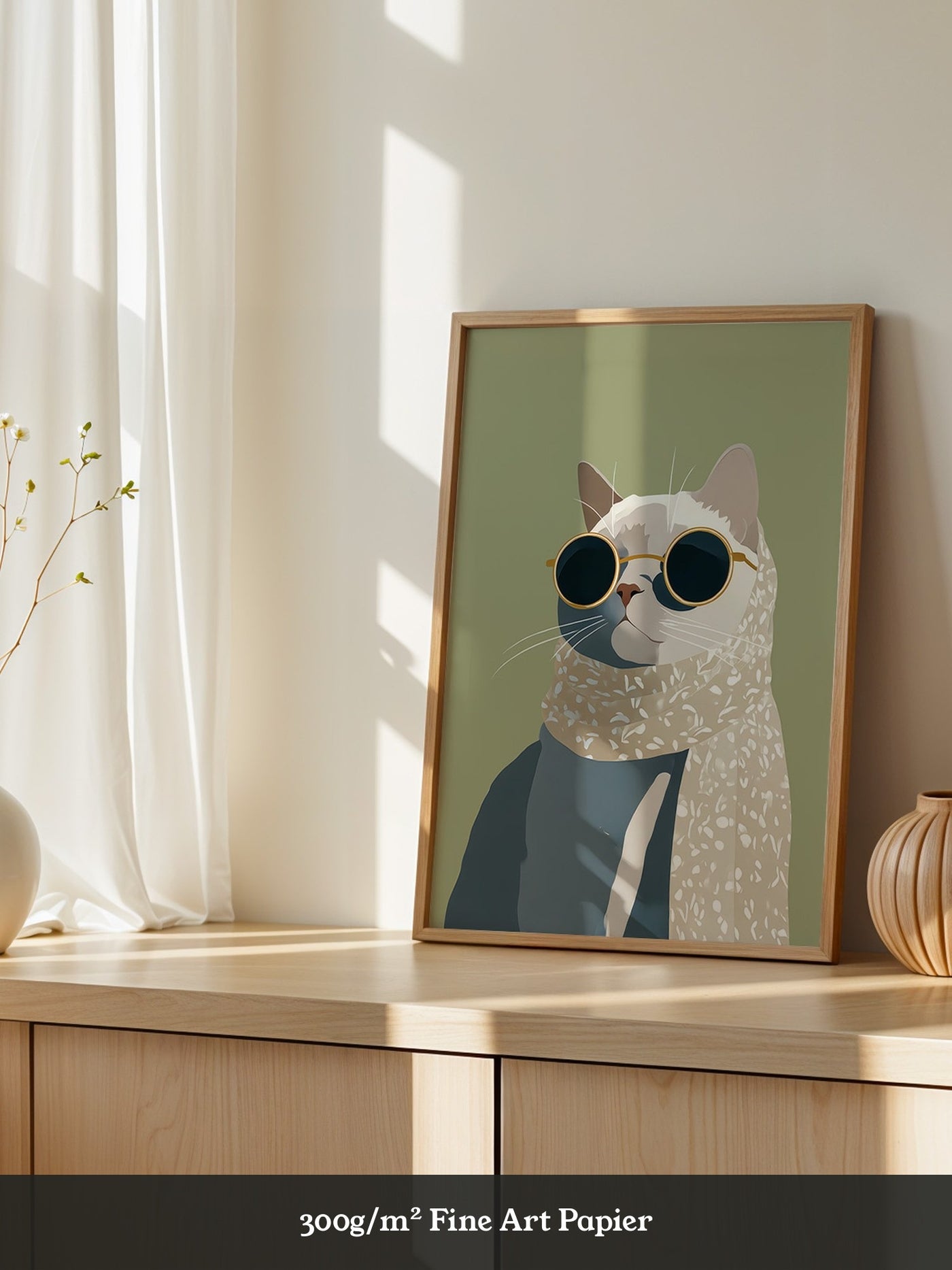 Katze mit Sonnenbrille Vintage-Look