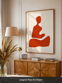 Meditation Figur Rot Minimalistisch