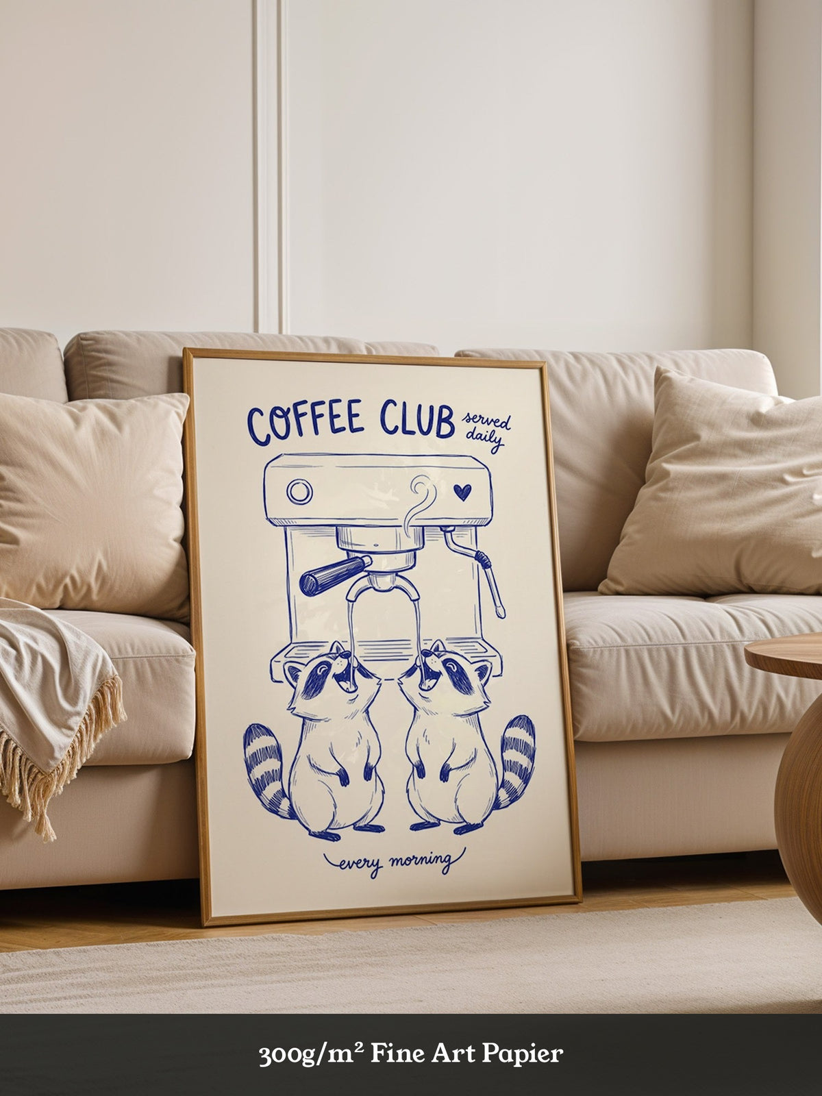 Waschbären Kaffeezeit Illustration