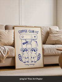 Waschbären Kaffeezeit Illustration
