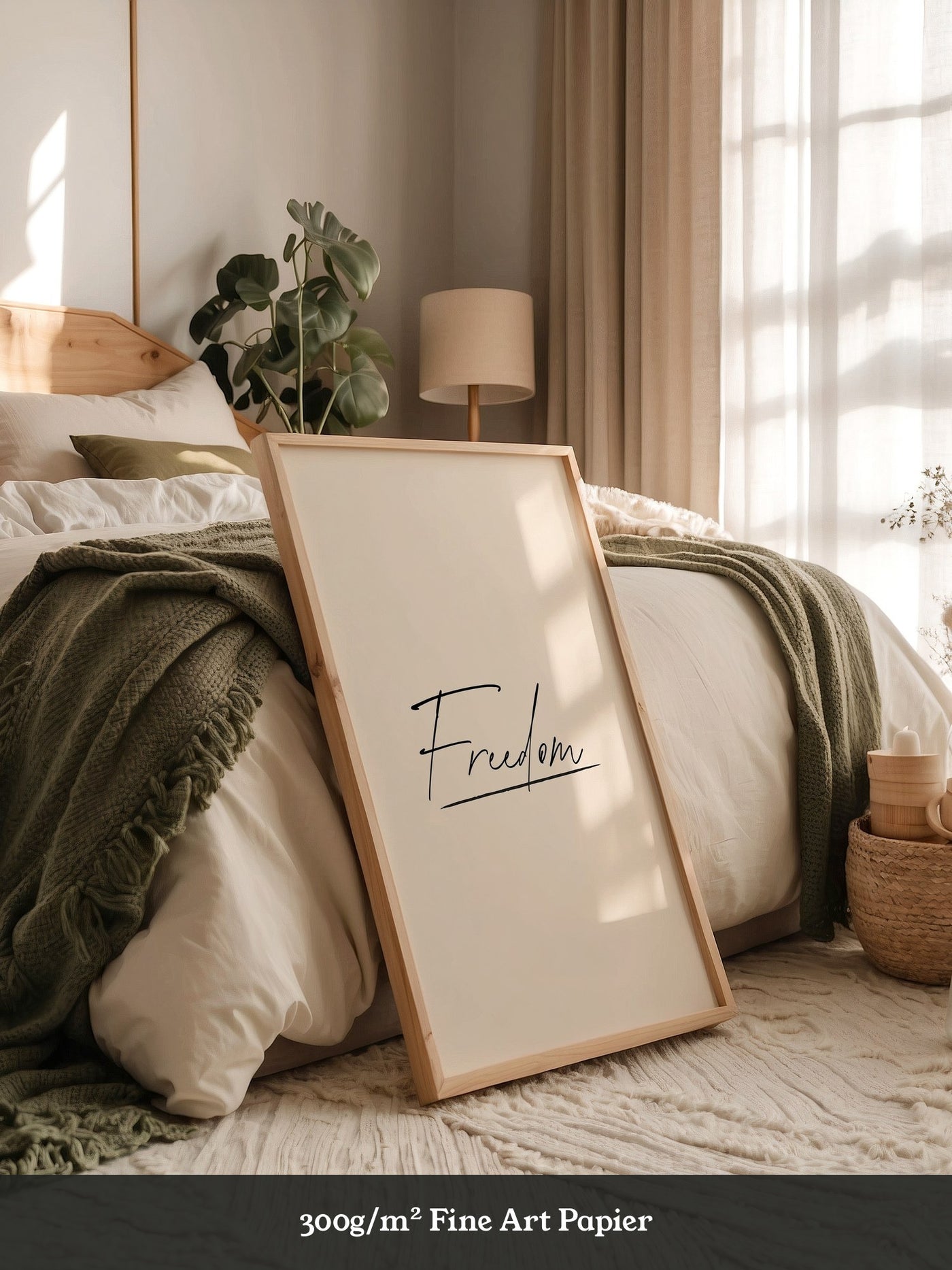 Freedom Schrift Schwarz Beige