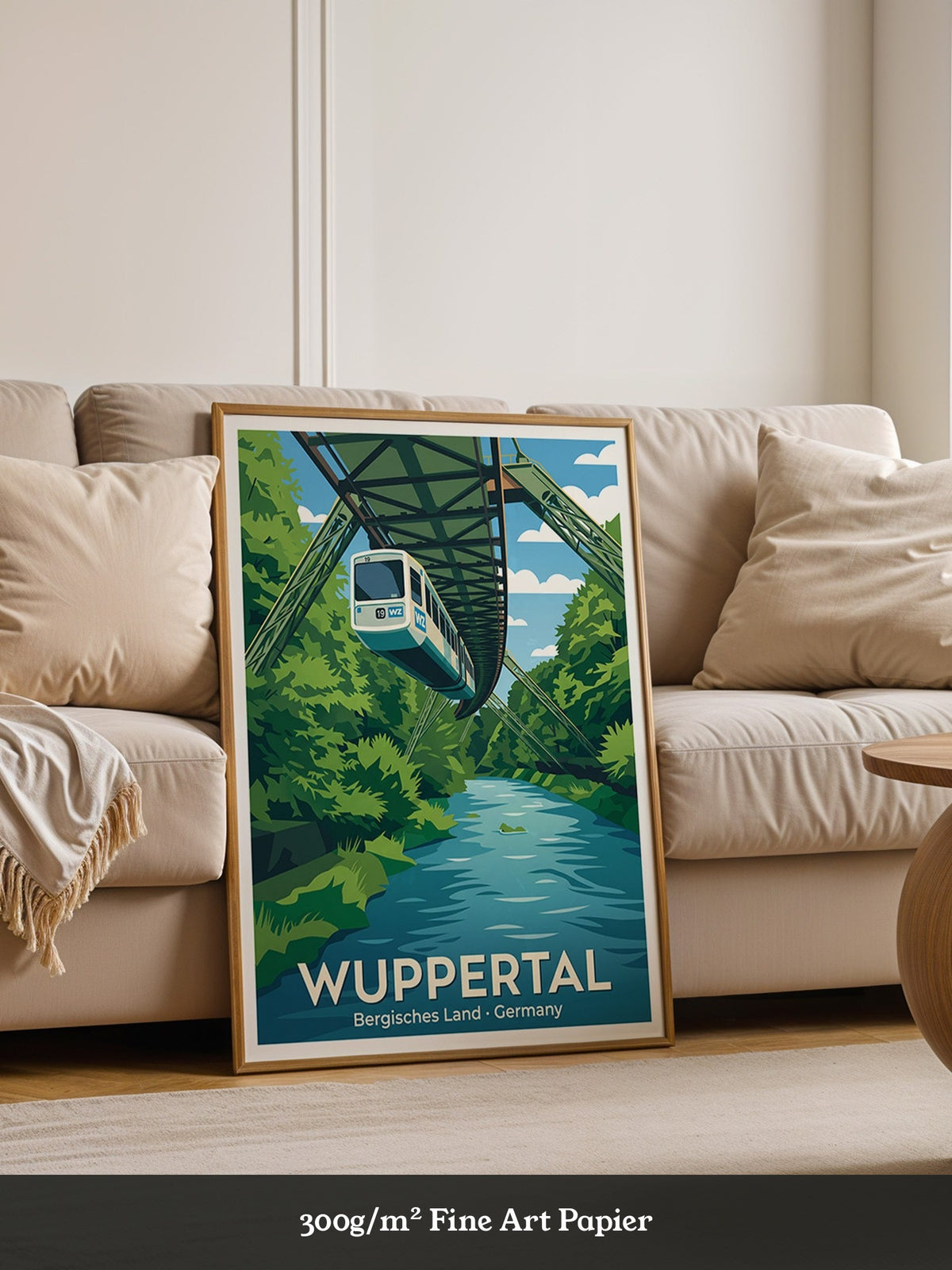 Schwebebahn Wuppertal Retro Stil