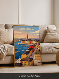 Stockholm Altstadt Skyline Vintage