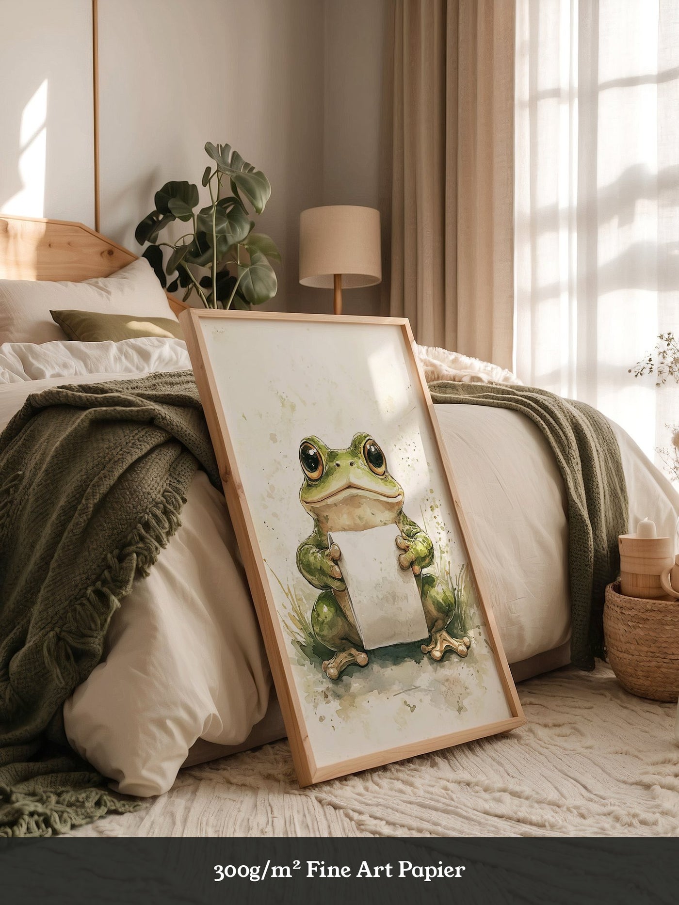Frosch Aquarell Rollenhältend