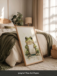 Frosch Aquarell Rollenhältend