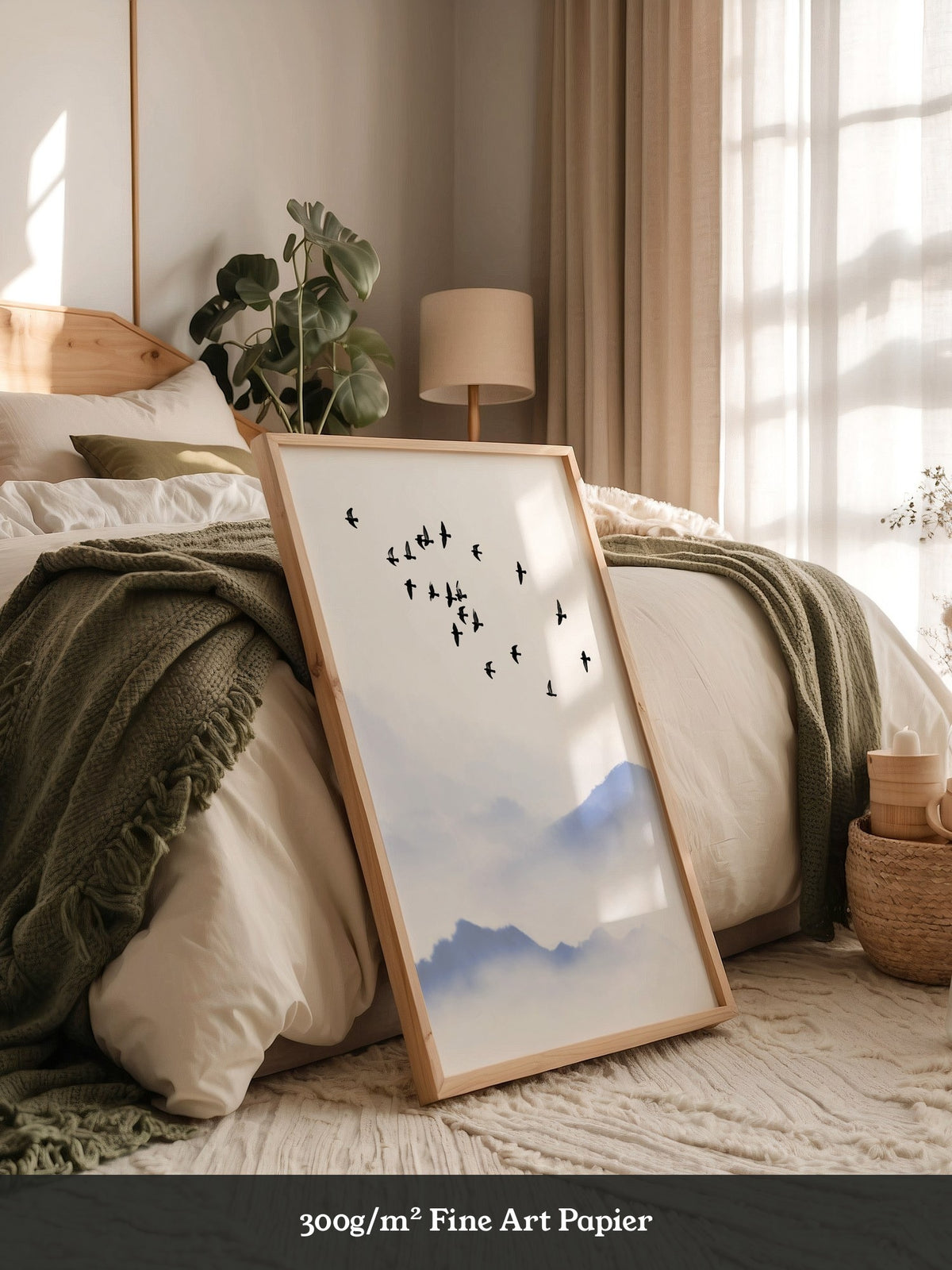 Vogelzug Nebel Aquarell
