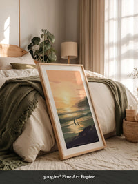 Surfer Sonnenuntergang pastell