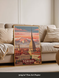 Turin Kuppel Rosa Abendstimmung
