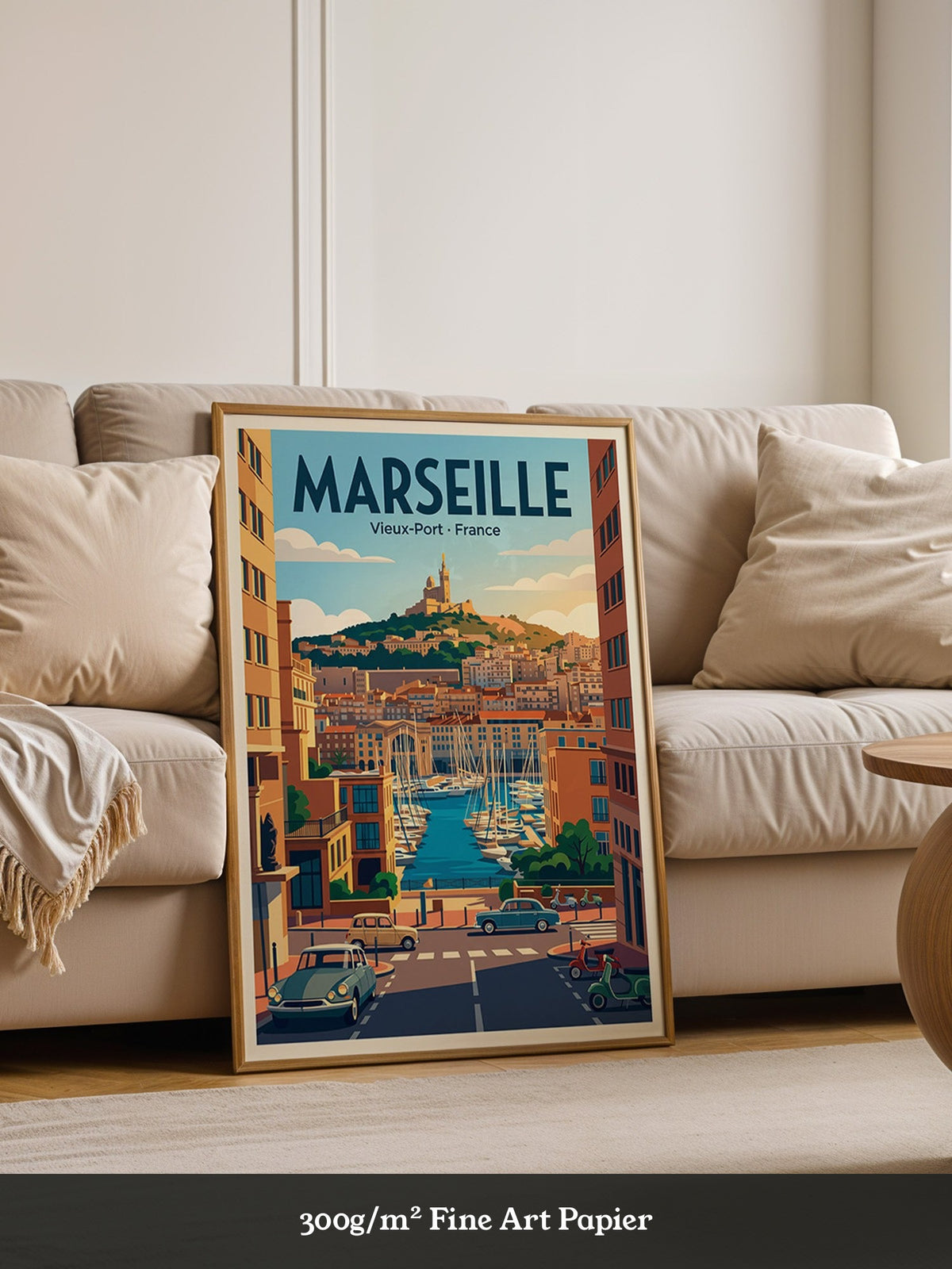 Marseille Hafen Retro Panorama