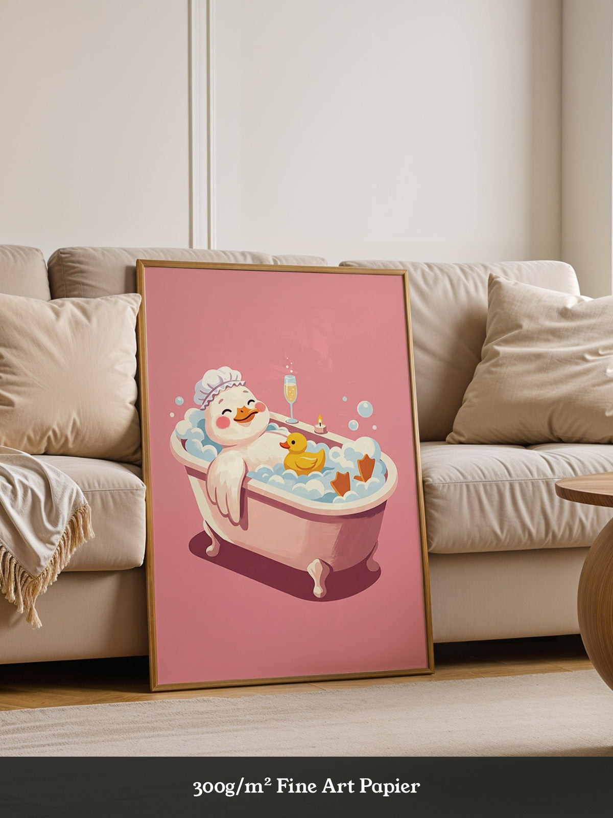 Badende Ente mit Sekt Rosa