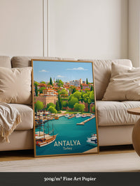 Antalya Hafen Bunte Illustration