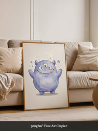 Lila Monster Augen Cartoon