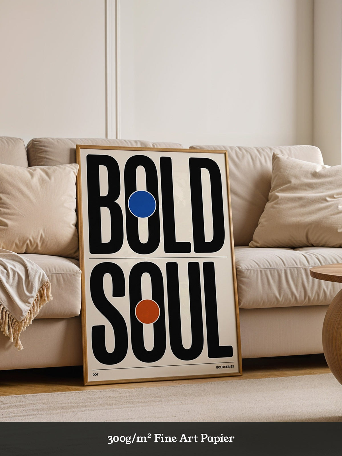 Bold Typografie Kreise Farbakzent