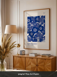 Blaue Blumen Vintage-Muster