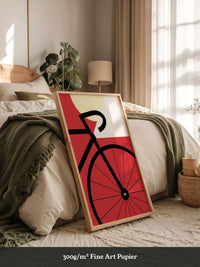 Fahrrad Grafik rot minimalistisch