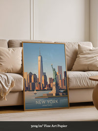 Freiheitsstatue Skyline Pastell