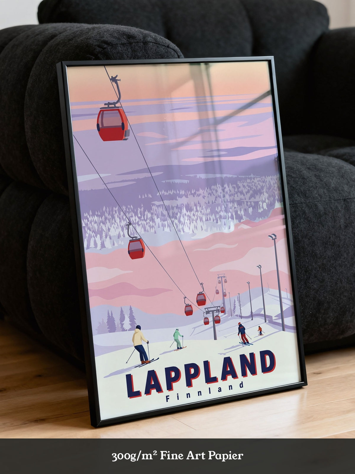 Lappland Skifahren Illustration
