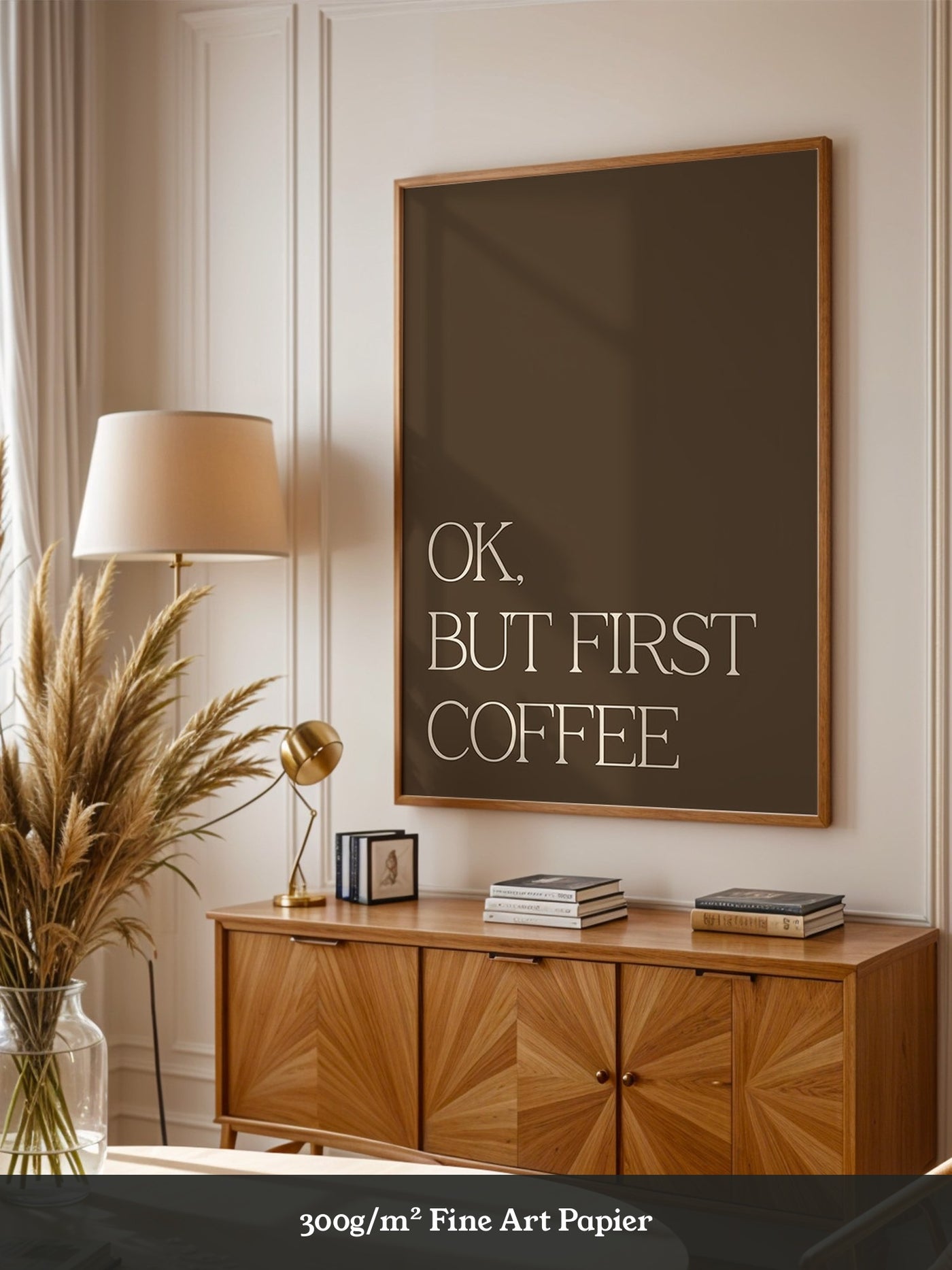Kaffee Zitat minimalistisch braun