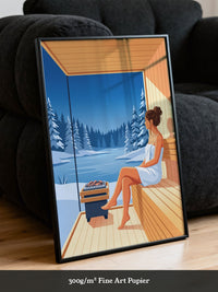 Sauna Ausblick Winterlandschaft