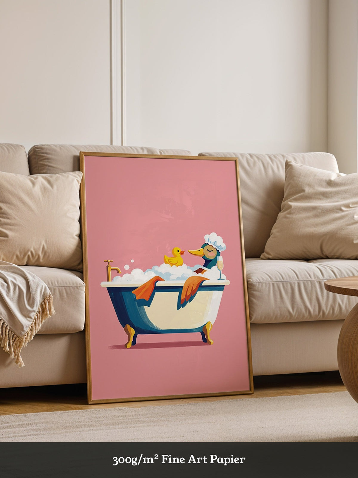 Ente Schaumbad Rosa Hintergrund