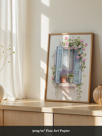Fensterladen Rosen Aquarell
