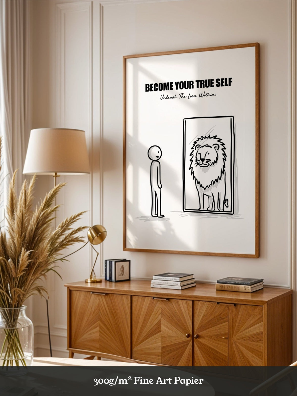 Spiegelbild Löwe Minimalistisch
