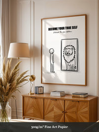 Spiegelbild Löwe Minimalistisch