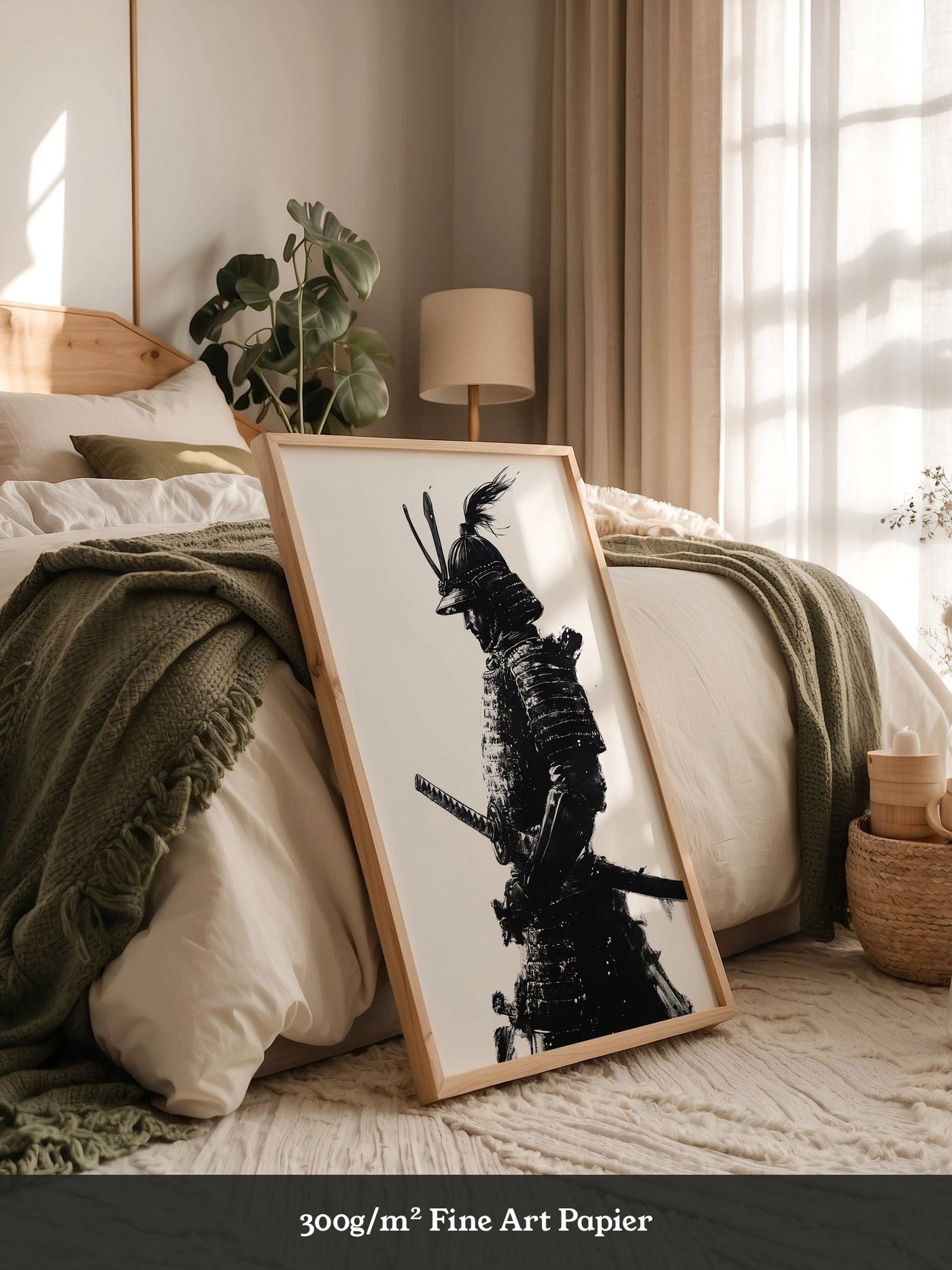 Samurai Krieger Tinte Schwarzweiß