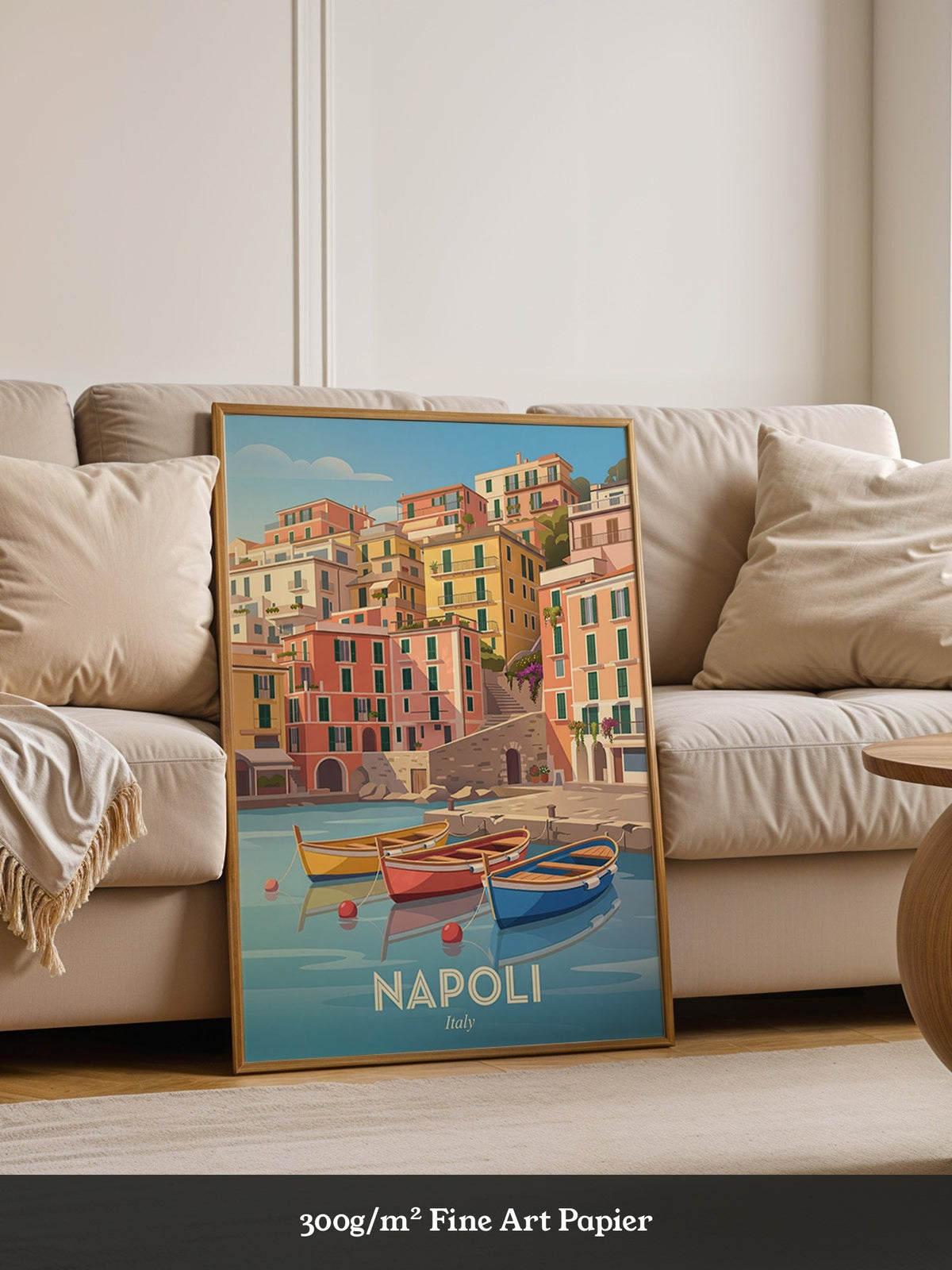 Bunte Boote Küstenidylle Napoli