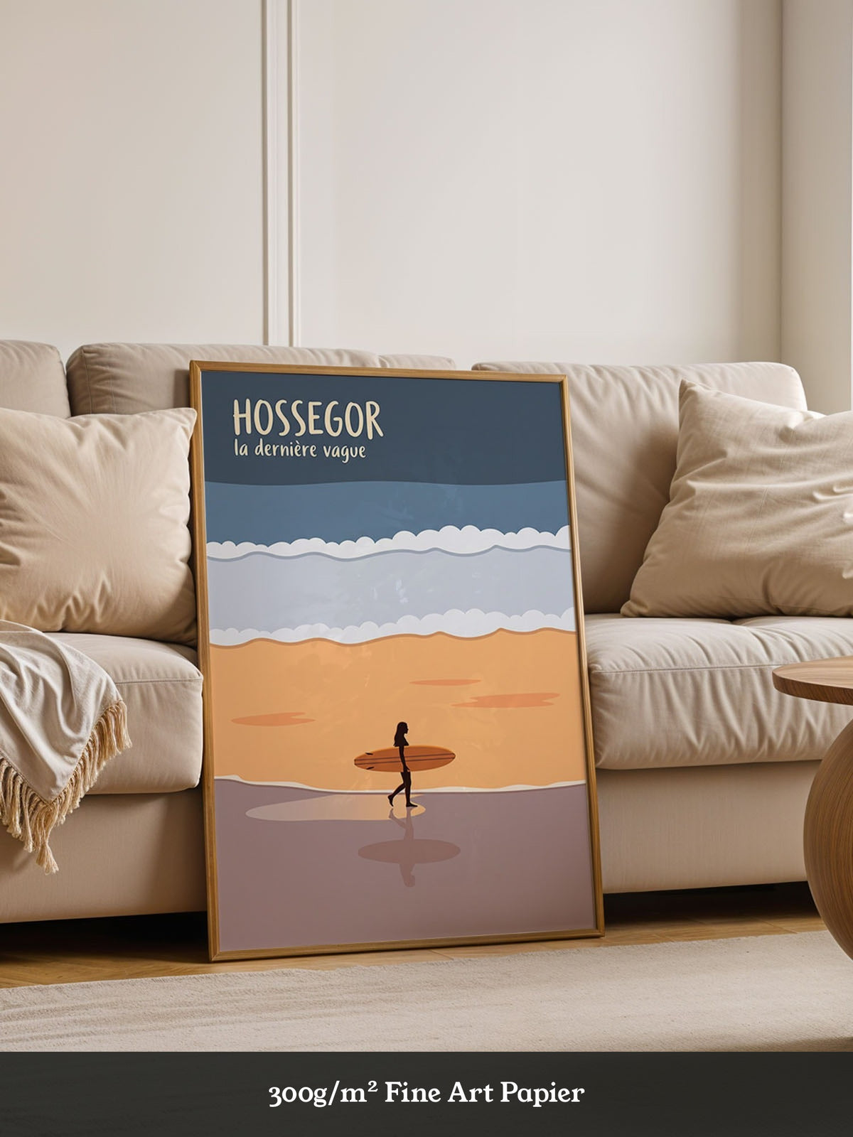 Surfer Strand Illustration Blau