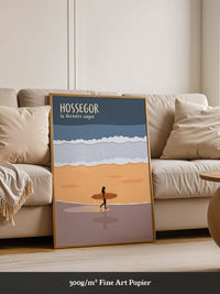 Surfer Strand Illustration Blau