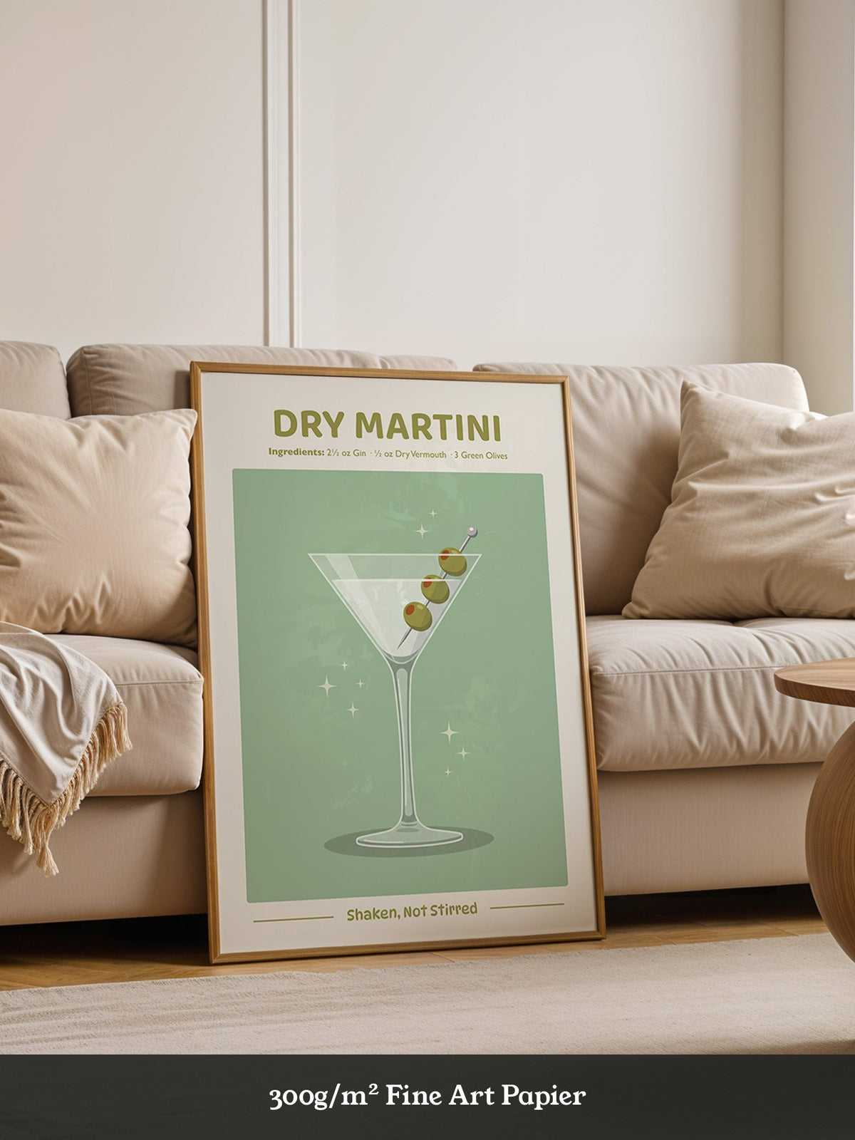 Martiniglas Oliven Shaken Glanz