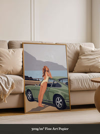 Retro Auto Strand Illustration