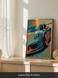 Porsche Sportwagen Popart Stil