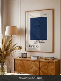 Hund Linie Blau Retro