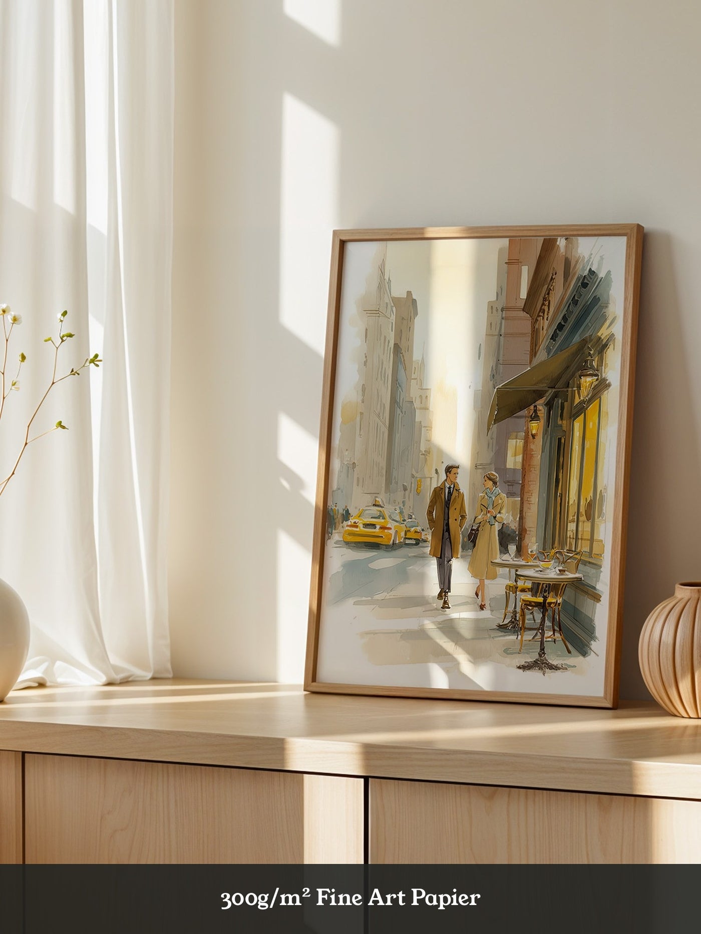 Städtisches Paar Aquarellspaziergang