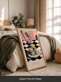 Pastell Macarons Schachbrett Stil